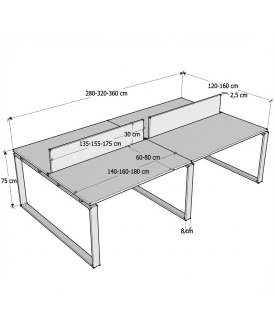 【Mesa de trabajo Bench Modern ML】Mejor Calidad y Precio