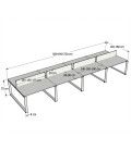 【Mesa de trabajo Bench Modern de 8 puestos ML, Con Separador】Mejor Calidad y Precio