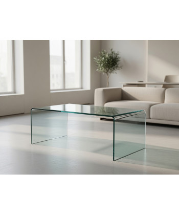 【Mesa baja, cristal curvado, 100x48 cms, CHEVAL】Compra Mejor Precio