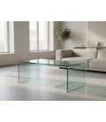 【Mesa baja, cristal curvado, 100x48 cms, CHEVAL】Compra Mejor Precio
