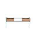 Mesa baja con cajones y cristal curvado, TV LIBRA. Compra Mejor Precio