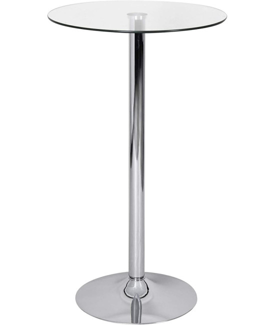 【Mesa alta cromada y cristal, BERNIE NEW】Mejor Calidad y Precio