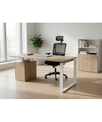 PACK Mesa con soporte cajonera + Armario con puertas bajas + silla sevilla