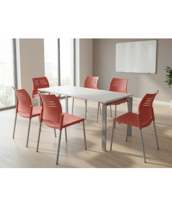 PACK Mesa de reunión OFIMEET CLASSIC ML + 6 Sillas SPACIO SIN BRAZOS