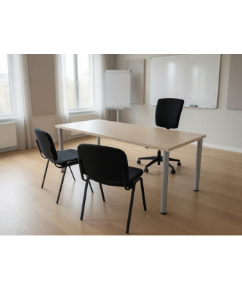 PACK Mesa de FORMACIÓN BASIC 140x60 cms ML + 2 Sillas BASIC-TAPI + Silla UDINE-SB