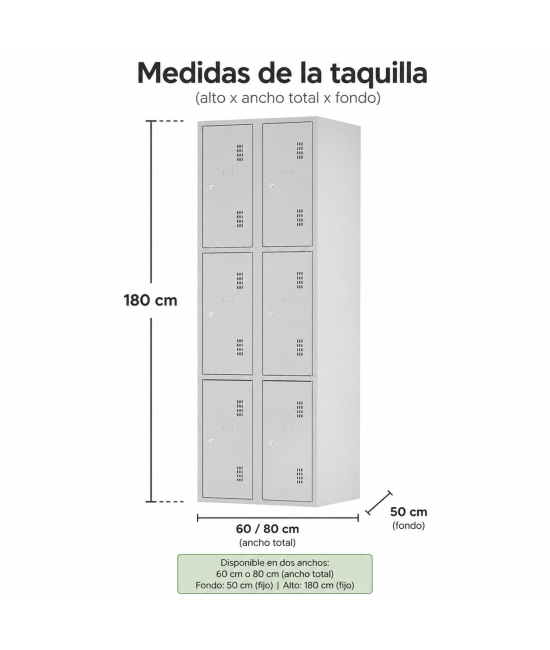 【Taquilla ropero de 6 puertas】Mejor Calidad y Precio