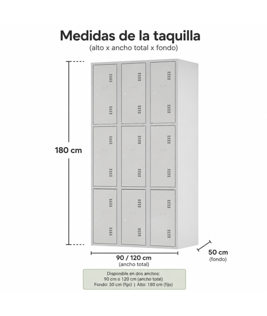 【Taquilla ropero de 9 puertas】Mejor Calidad y Precio