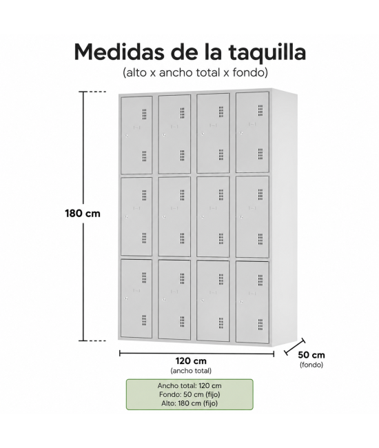 【Taquilla ropero de 12 puertas】Mejor Calidad y Precio