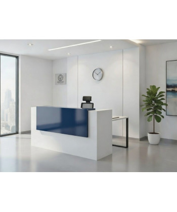 Mostrador DL con forma de L metálico bilaminado con varios colores