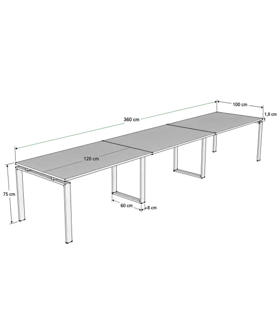 Mesa de reunión OFIMEET CLASSIC SY-PR 360 cms