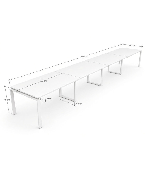 Mesa de reunión OFIMEET CLASSIC DL-PR 480 cms