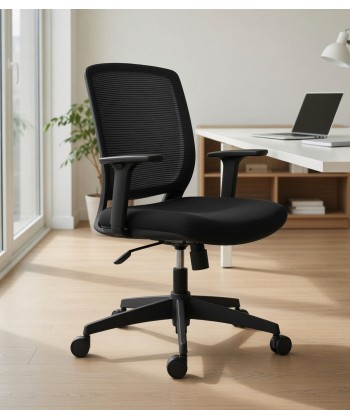 Sillón de oficina Luna con cabezal incorporado y tapizado en napel