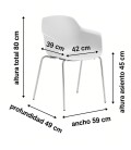 Silla confidente de polipropileno MARGOT 4P. Mejor calidad y precio