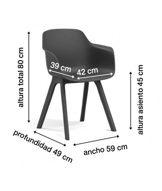 Silla confidente, patas de polipropileno, MARGOT. Mejor calidad y precio