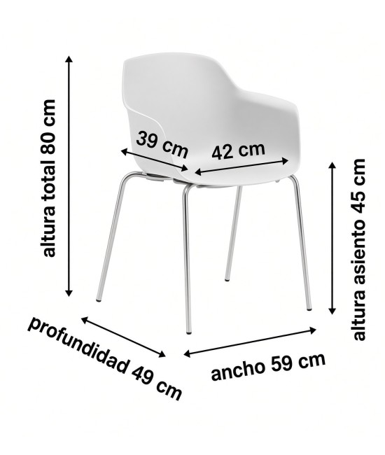 Silla confidente tapizada MARGOT 4P. Mejor calidad y precio
