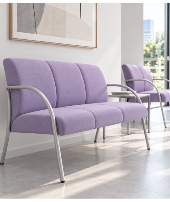 Comprar butaca tapizada con 3 plazas Selena para sala de espera Online