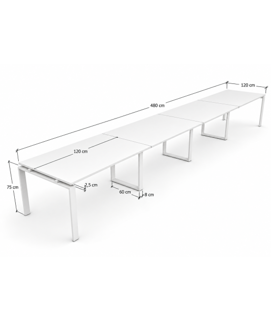 Mesa de reunión OFIMEET CLASSIC ML-PR 480x120 cms
