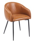 Sillón tapizado en similpiel vintage PELAYO