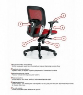 Silla giratoria respaldo alto de color BRISTON G