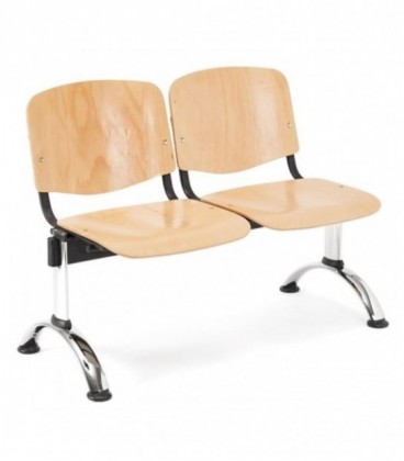 Bancada con asiento y respaldo en madera BANCADA MADERA-2