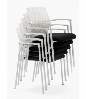 【Silla fija con respaldo ergonómico de PVC MAVINA】Mejor Precio