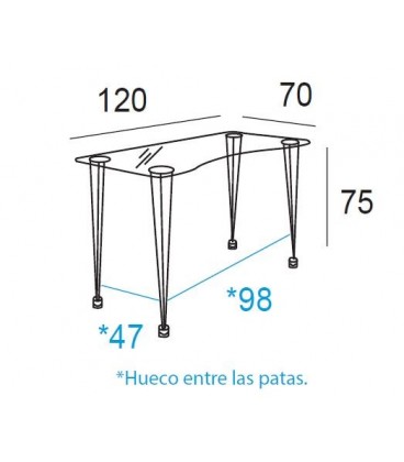 Mesa minimalista de cristal pequeña NEW ARIES para estudio