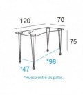 Mesa minimalista de cristal pequeña NEW ARIES para estudio