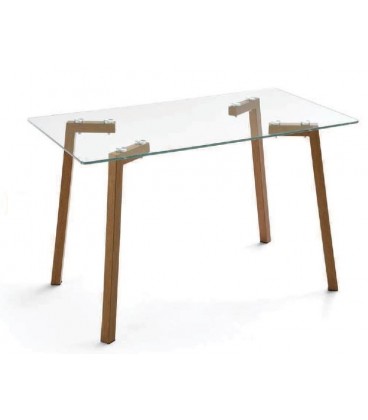 Mesa pequeña de crsital y metal