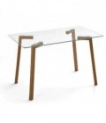 Mesa pequeña de crsital y metal