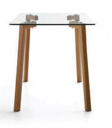 Mesa pequeña de crsital y metal