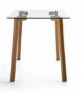 Mesa pequeña de crsital y metal
