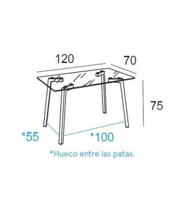 Mesa pequeña de crsital y metal