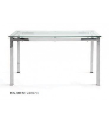 Mesa de acero con tapa de cristal modelo Piamonte al mejor precio