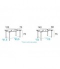 Mesa de cristal templado SUIZA rectangular acero cromado