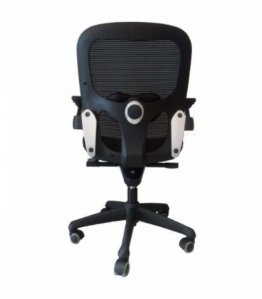 Sila operativa con respaldo, transpirable y ergonómicamente adaptable. Incluye apoyo lumbar regulable en altura.
