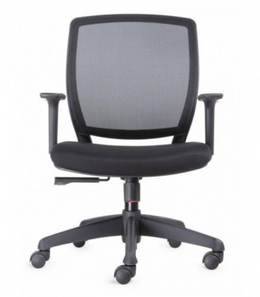 Sillón de oficina Luna con cabezal incorporado y tapizado en napel