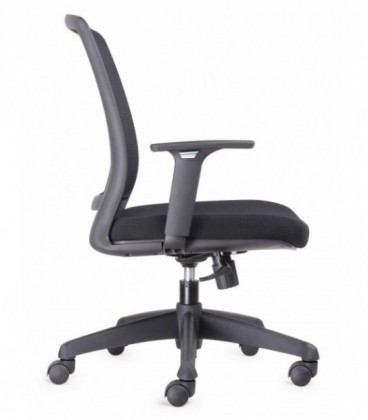 Sillón de oficina Luna con cabezal incorporado y tapizado en napel