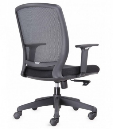 Sillón de oficina Luna con cabezal incorporado y tapizado en napel