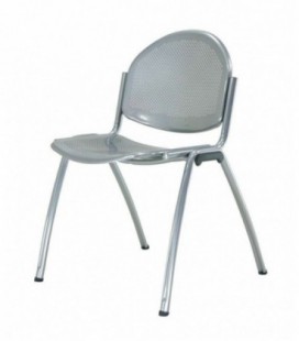 ▷ Silla Metálica de Formación León | Gris Plata 2