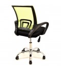 【Sillón de oficina, base cromada, tejido negro y malla FISS NEW-N】