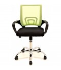 【Sillón de oficina, base cromada, tejido negro y malla FISS NEW-N】