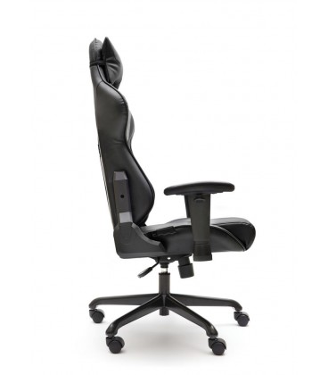 Sillón Giratorio de estilo deportivo MAGOR | Ecopiel negro-gris