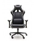 Sillón Giratorio de estilo deportivo MAGOR | Ecopiel negro-gris