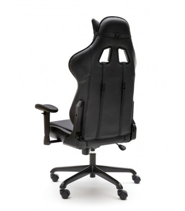 Sillón Giratorio de estilo deportivo MAGOR | Ecopiel negro-gris