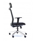 Silla giratoria con respaldo alto de malla, con cabezal incorporado NIZA