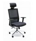 Silla giratoria con respaldo alto de malla, con cabezal incorporado NIZA