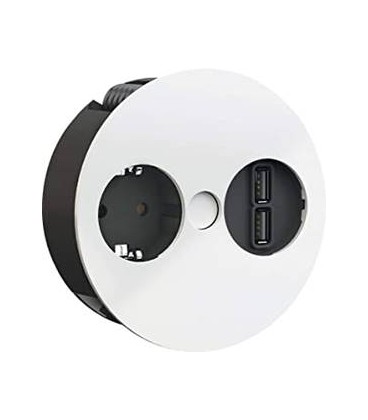 Toma de corriente escritorio + USB, TWIST