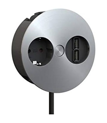 Toma de corriente escritorio + USB, TWIST