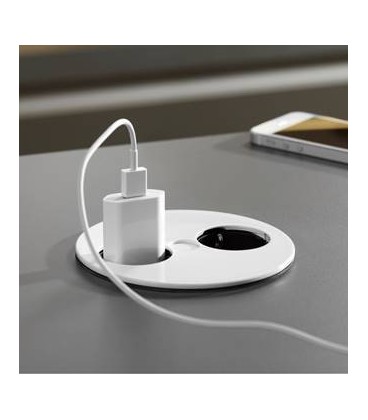 Toma de corriente escritorio + USB, TWIST