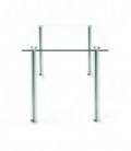Mesa de cristal templado SUIZA rectangular acero cromado
